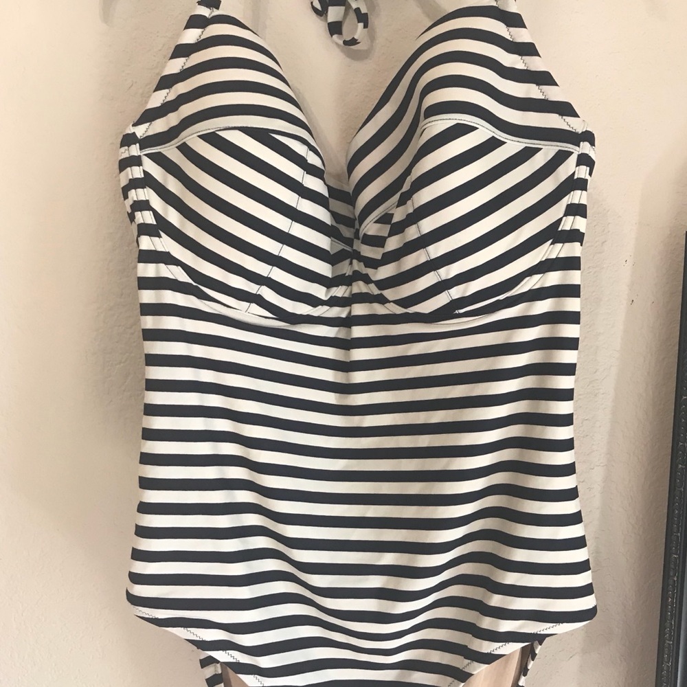 J.Crew Nautical stripe One piece DD swim